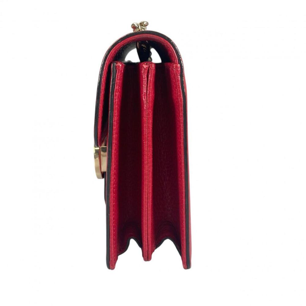GUCCI Red Leather Shoulder Bag - Picture 3 of 16
